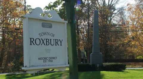 Town of Roxbury sign (2 of 3) Stock Footage 33302933