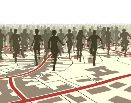 Town run Stock-Illustration
