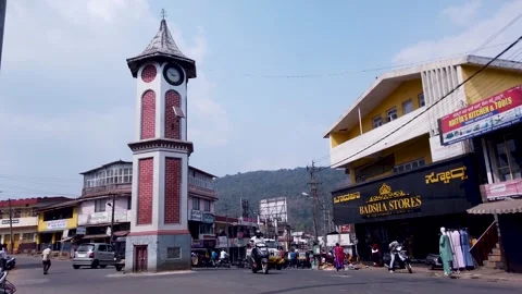 Town Scape of Virajpet in Coorg district... | Stock Video | Pond5