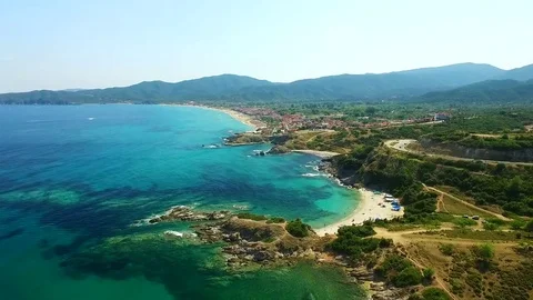 Town on the sea coast Stock Footage 80772046