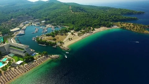 Town on the sea coast Stock Footage 80799805