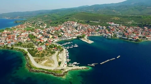 Town on the sea coast Video stock 80799891