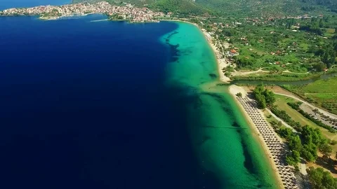 Town on the sea coast Video stock 80800029