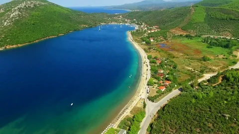 Town on the sea coast Video stock 81068599