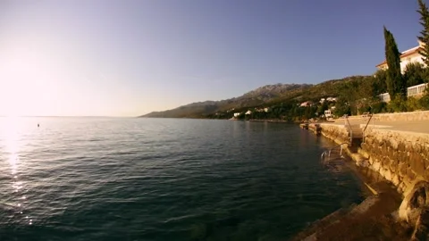Town by the sea. Stock Footage 137788378