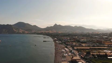 Town by the sea Stock Footage 146753335