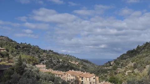 Town on the slope of the mountains. Spain. Stock Footage 83131663