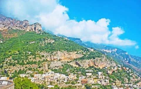 The town on the slope Stock Photos