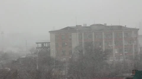 Town snowfall Stock Footage 20479090