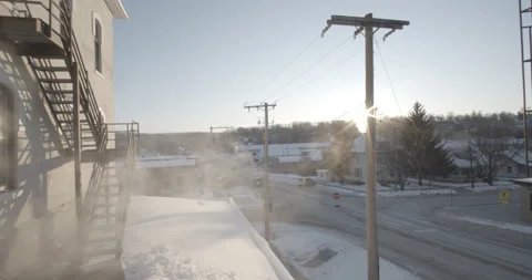 Town In A Snowy Winter Stock Footage 302852401