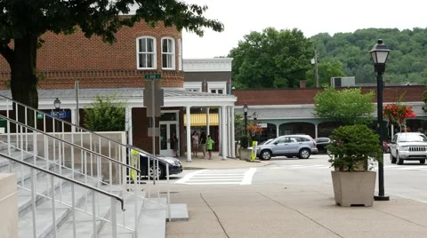 Town Square Background Plate Stock-Footage 40333154