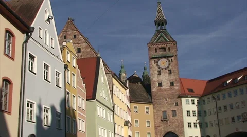 Town square in romantic road - Bavaria Stock Footage 33476840
