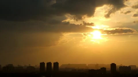 Town sunset Stock Footage 10902089