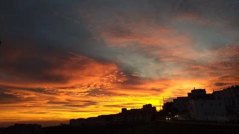 Town at Sunset Stock Photos