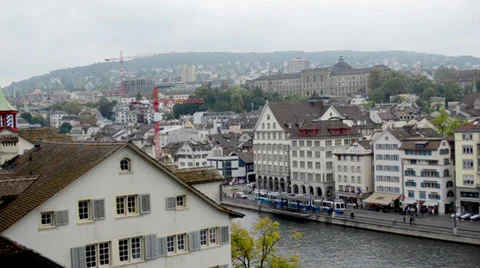 Town in Switzerland Stock Footage 32190998