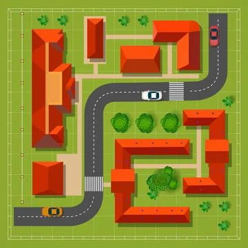 Town top view Illustrazione stock