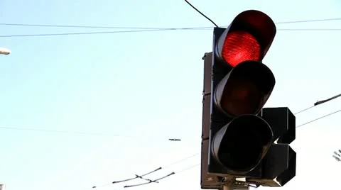 Town traffic light on background sky Video stock 10837806