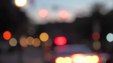 Town Traffic Out of Focus Stock Footage 65884916