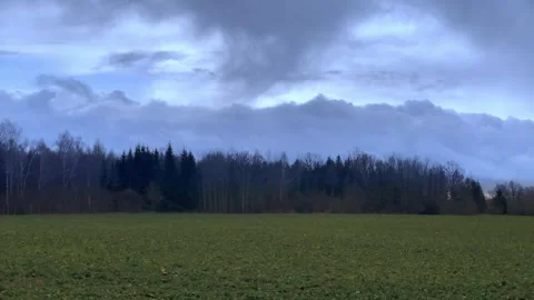 Town train road trip side window with a beautiful landscape Stock Footage 296503264