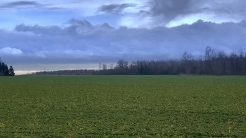 Town train road trip side window with a beautiful landscape Stock Footage 296503304