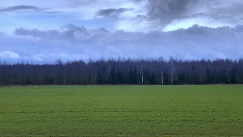 Town train road trip side window with a beautiful landscape Stock Footage 296503346