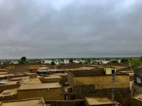 Town Under Clouds Stock Photos