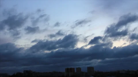 Town under twilight sky Stock-Footage 34761234