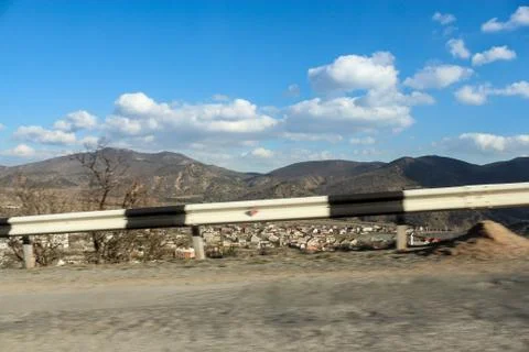 Town in the valley. Foto stock
