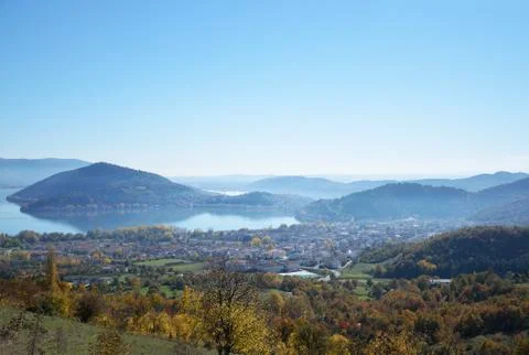 Town view from the hill Stock Photos