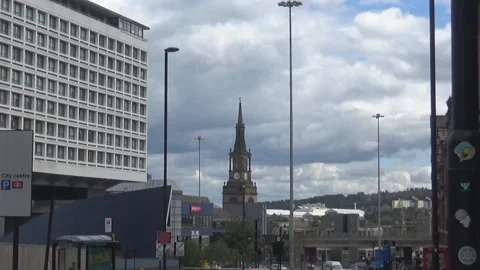 Town w clock,sky Stock Footage 86477204