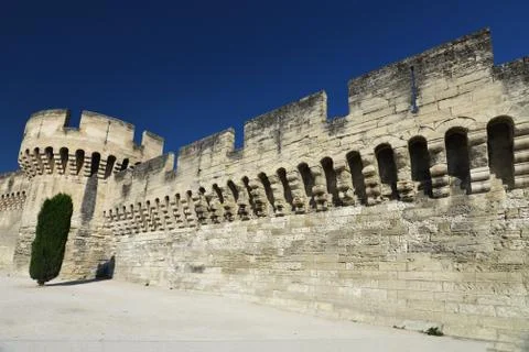 Town wall of Avignon Stock Photos