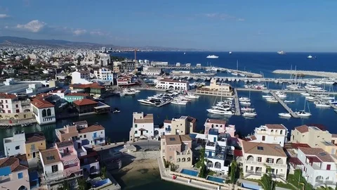 Town on water , drone view Stock Footage 78355875