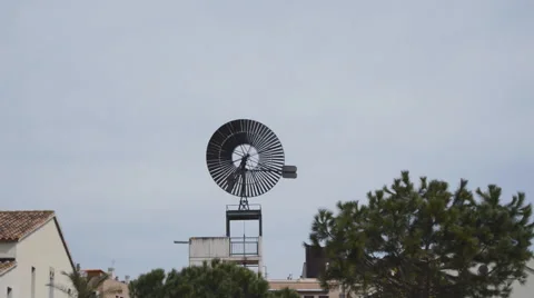 Town Windmill Stock Footage 50136079