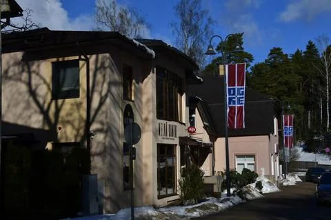 Town at winter Foto stock