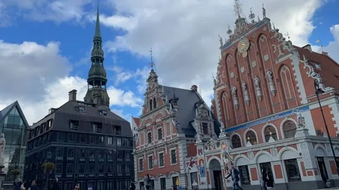Townhall square in Riga. 스톡 동영상 219413845