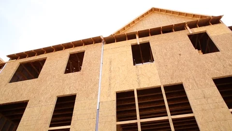 Townhome Frames seen from Outside Stock Footage 81749629