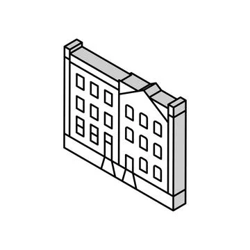 Townhome house isometric icon vector illustration 스톡 일러스트