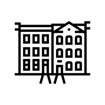 Townhome house line icon vector illustration Stock Illustration