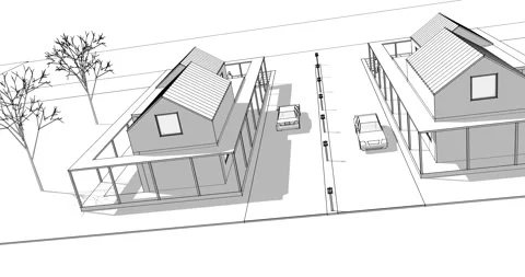 Townhouse sketch 2 Stock Footage 276412355