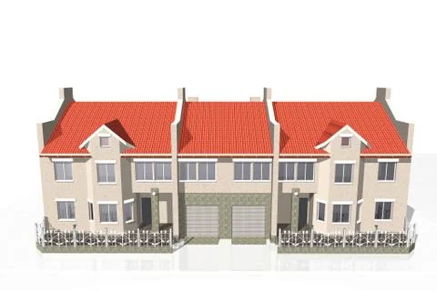 Townhouse on a white background Stock Illustration