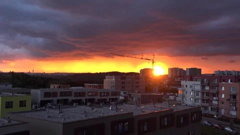 Townscape during sunset 스톡 동영상 82233679