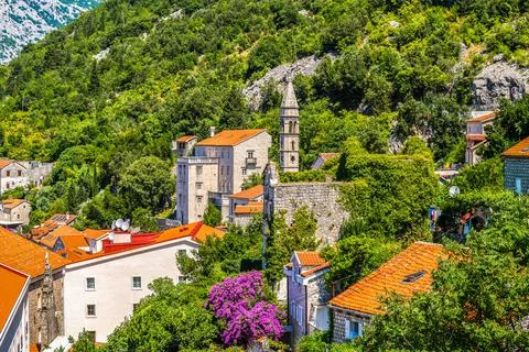 Townscape of Perast Stock Photos