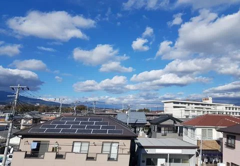 Townscape View from a Train Foto stock