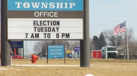 Township Office - Election Tuesday Stock Footage 10799746