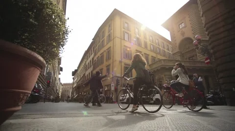 Townspeople in Italy Stock Footage 42125601