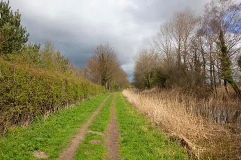 Towpath in springtime Stock Photos