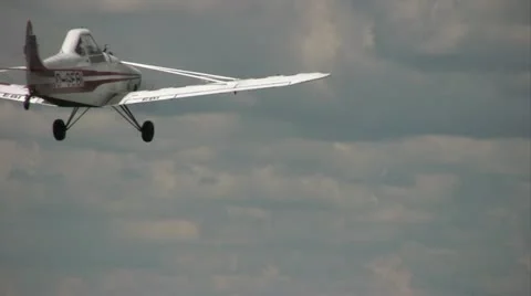 Towplane tows Competitor Glider in the air Stock Footage 11339137