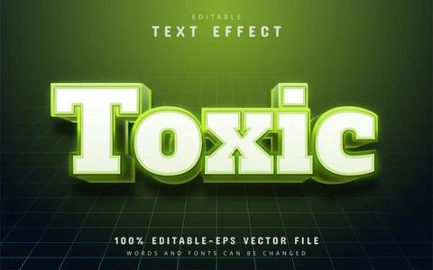 Toxic 3d text effect editable Stock Illustration