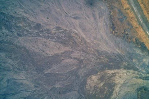 Toxic ash dump texture and polluted ground pattern, industrial waste sludge Stock Photos