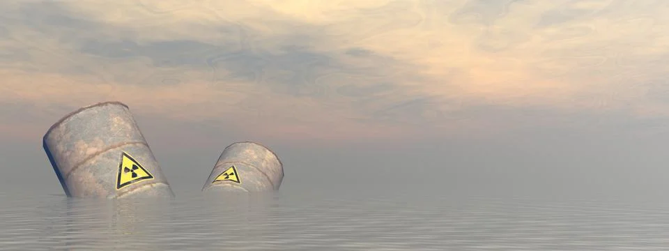 Toxic barrels - 3D render Stock Illustration